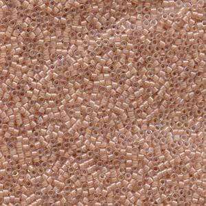 size 11 Miyuki Delica seed beads lined beige ab db069 5g — 5g pack, premium Japanese cylinder beads perfect for bead weaving, embroidery,…