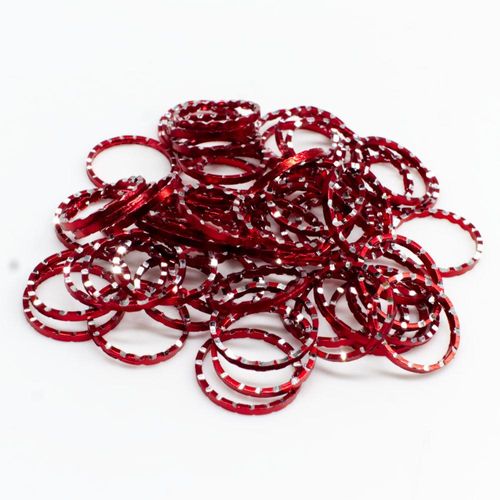 Aluminium Coloured Rings 16mm Red 10pcs for jewellery making