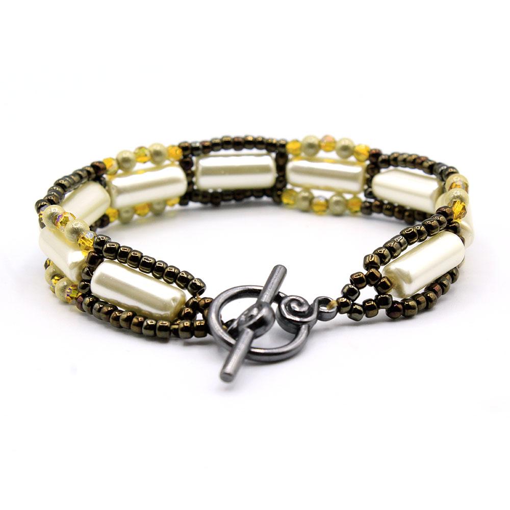 Phoebe Bracelet ivory rainbow bracelet making kit — DIY set with beads and instructions for creating handmade jewelry