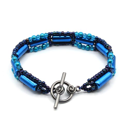 Phoebe Bracelet nebula aqua bracelet making kit — DIY set with beads and instructions for creating handmade jewelry