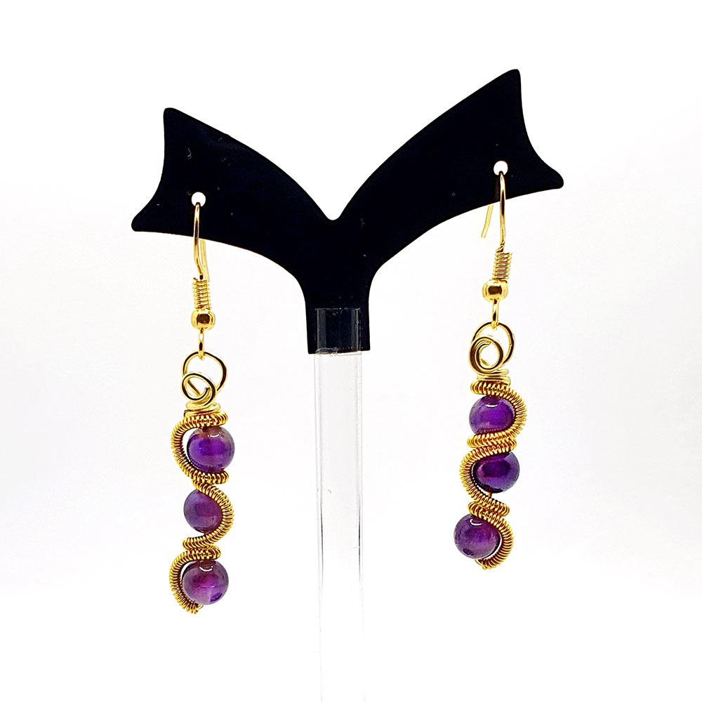 Precious Wave Earrings amethyst earring making kit — DIY set with beads and instructions for creating handmade jewelry