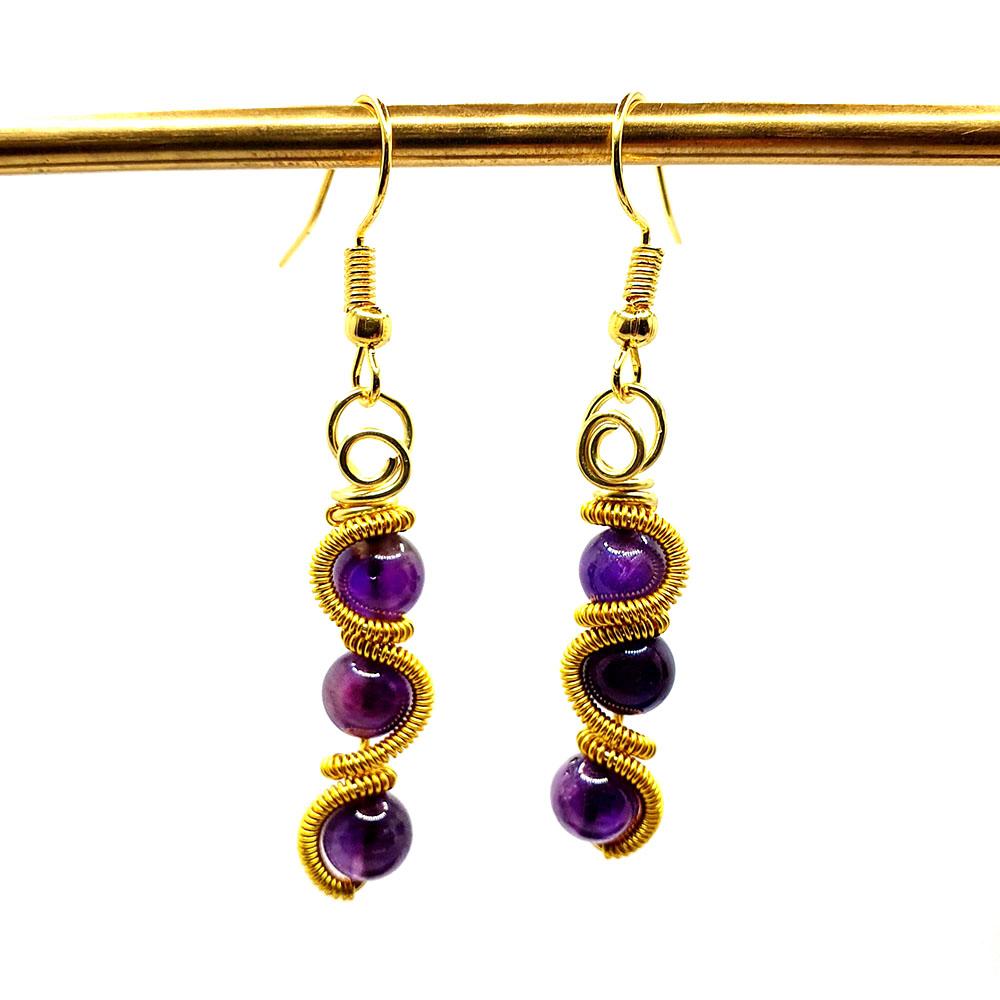 Precious Wave Earrings amethyst earring making kit — DIY set with beads and instructions for creating handmade jewelry
