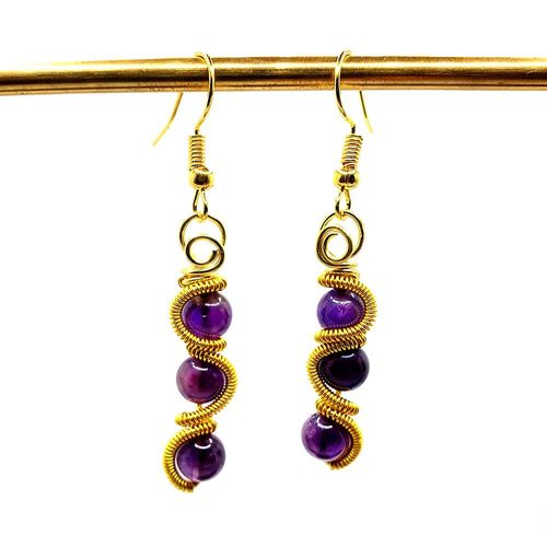 Precious Wave Earrings amethyst earring making kit — DIY set with beads and instructions for creating handmade jewelry