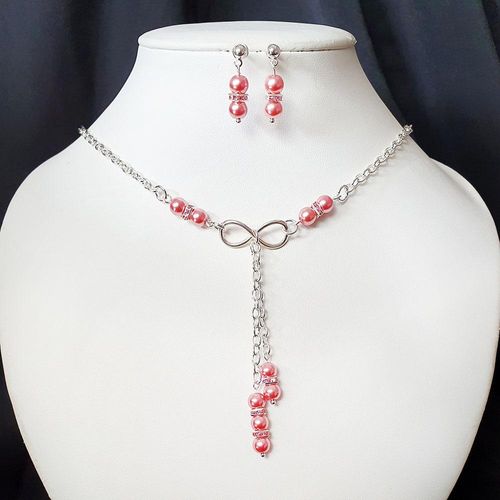 Infinity Bow Necklace & Earrings Makes 2 watermelon rose necklace making kit — DIY set with beads and instructions for creating handmade…