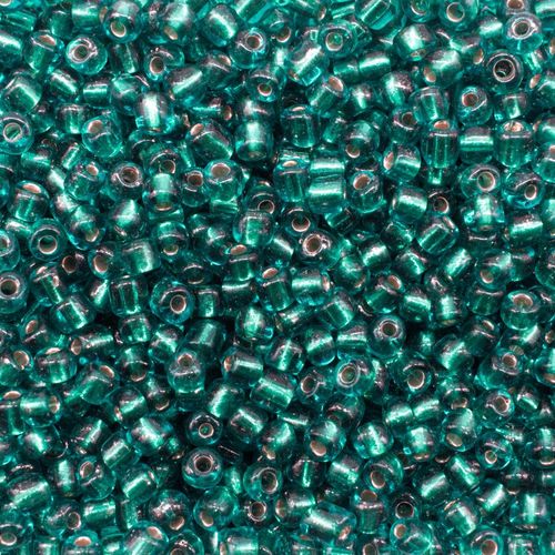 Seed Beads Silver Lined Teal Size 6 100g 4mm for jewellery making