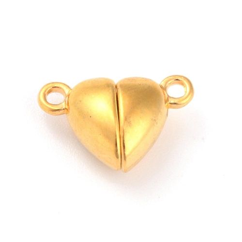 Magnetic Heart Clasp 15mm Gold Plated for jewellery making