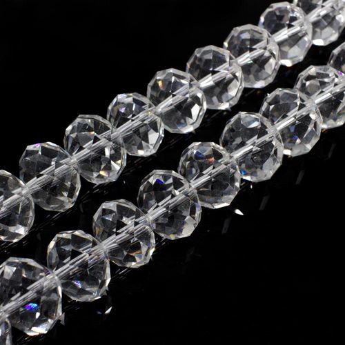 14mm crystal beads clear, pack of 16 — faceted for jewelry making and beadwork