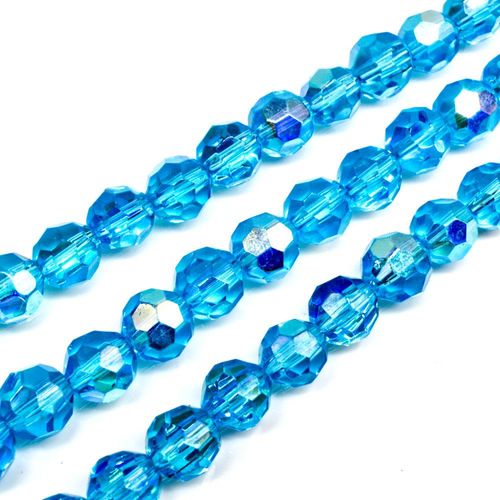 8mm crystal beads turquoise rainbow — faceted for jewelry making and beadwork