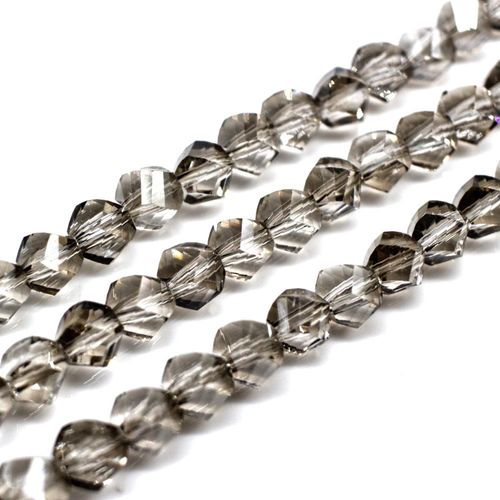 7mm crystal beads smokey, pack of 25 — faceted for jewelry making and beadwork