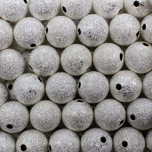 Stardust Beads 12mm Silver 5 pcs for jewellery making