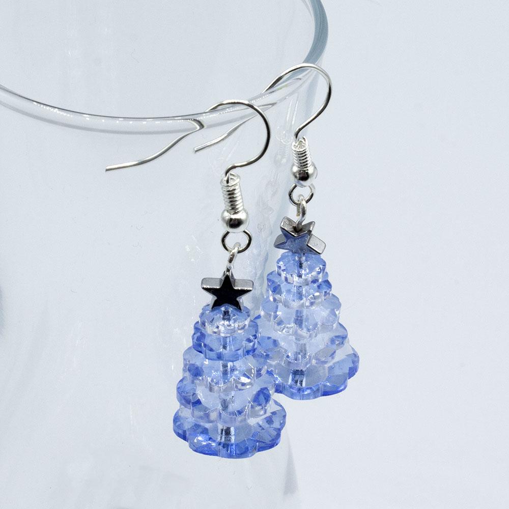 Margarita Christmas Tree Earrings Kit lilac earring making kit — DIY set with beads and instructions for creating handmade jewelry
