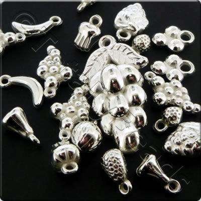 Acrylic Charms - Silver - Fruits