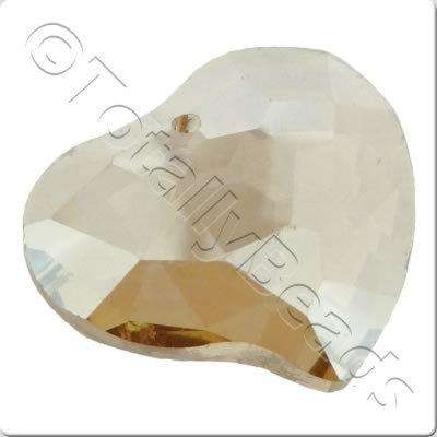 Crystal Pendant - Heart 29x24mm - Champagne