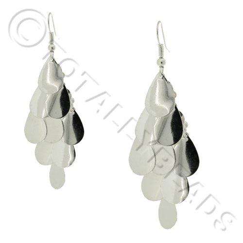 Cascade Earring Kit silver teardrops earring making kit — DIY set with beads and instructions for creating handmade jewelry