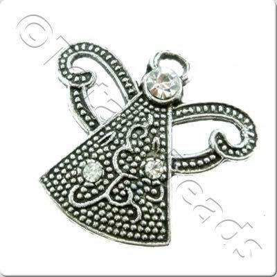 Tibetan Silver Charm - Crystal Angel