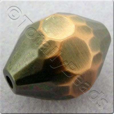 Acrylic Red Copper Bead 1pc - Facet Rice 30mm