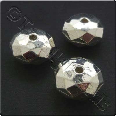 Metalised Acrylic Bead Facet Rondelle 11mm - Silver 45pcs