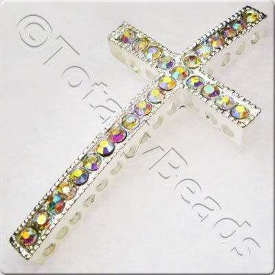 Rhinestone Cross - Silver & Crystal AB