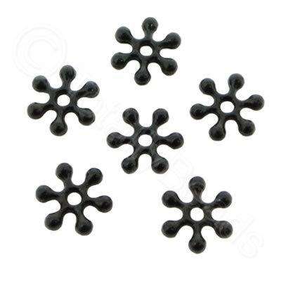 Snowflake Bead 8mm - Black 30pcs