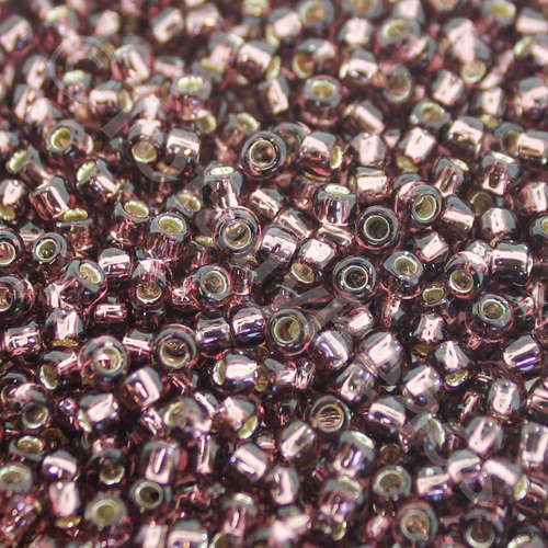 Toho Size 8 Seed Beads 10g - Silver Lined Med Amethyst