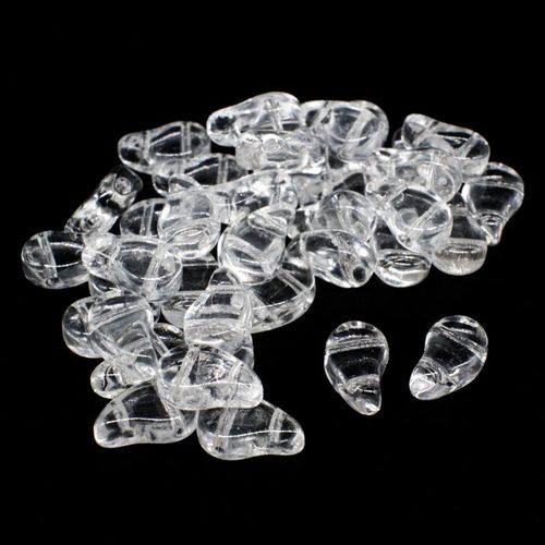 8x5mm 10g Czech glass Rulla beads crystal — two-hole beads for jewelry making and bead weaving