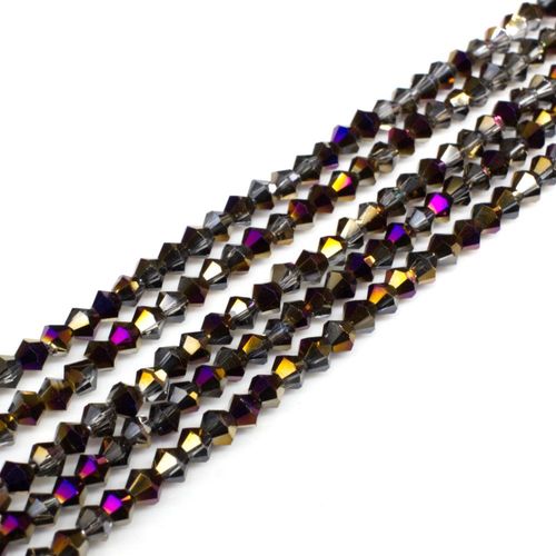 3mm crystal bicone beads purple iris cloud — faceted for jewelry making and beadwork