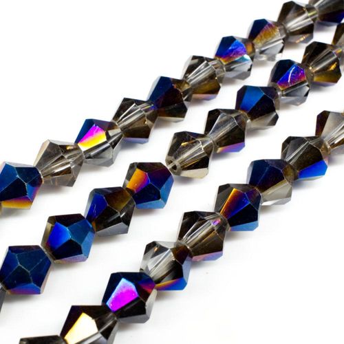 8mm crystal bicone beads blue iris cloud — faceted for jewelry making and beadwork