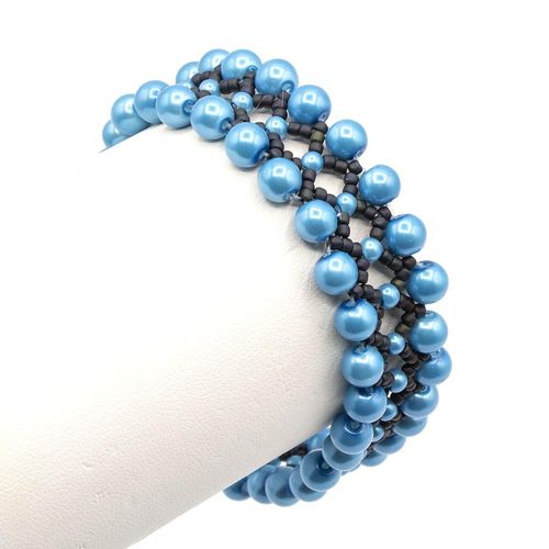 Serenity Bracelet nebula blue bracelet making kit — DIY set with beads and instructions for creating handmade jewelry