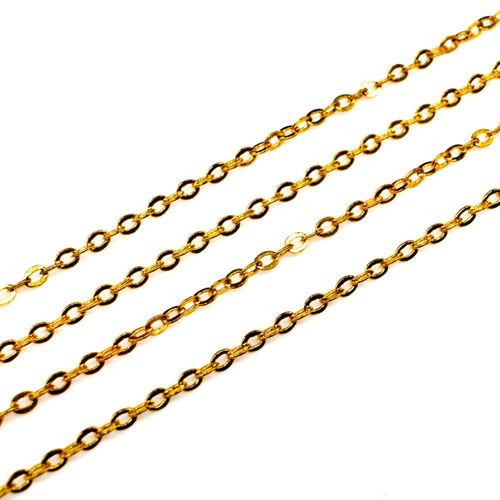 Chain Gold Plated - Flat Oval 2x3mm 1metre