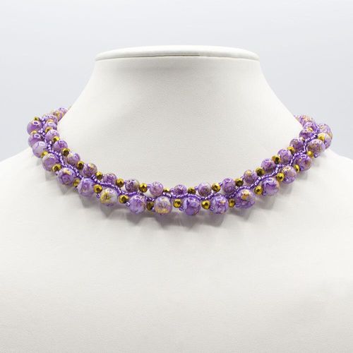 Savannah Jewellery Set golden mauve jewelry making kit — DIY set with beads and instructions for creating handmade jewelry