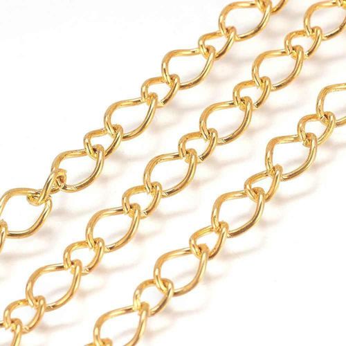 Chain Gold Plated Twist Oval 8x6mm & 5x4mm 1 metre for jewellery making