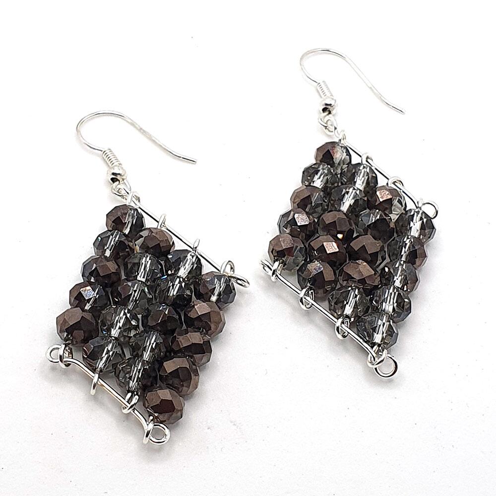 Hallie Earrings black diamond earring making kit — DIY set with beads and instructions for creating handmade jewelry