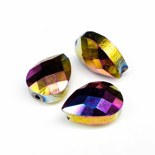 18mm crystal beads rainbow plate, pack of 8 — faceted for jewelry making and beadwork