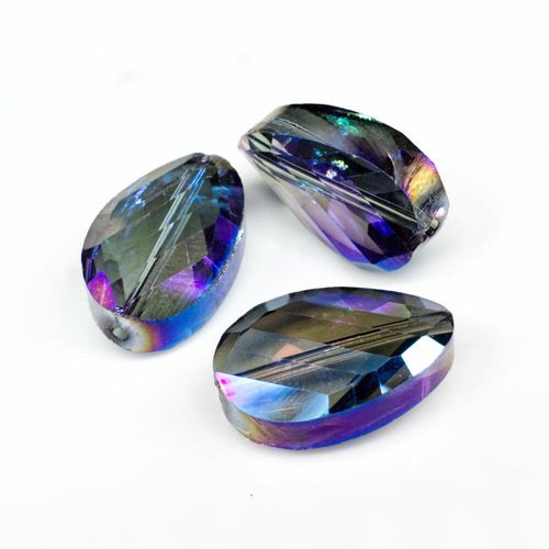 13mm crystal beads blue iris rainbow, pack of 6 — faceted for jewelry making and beadwork