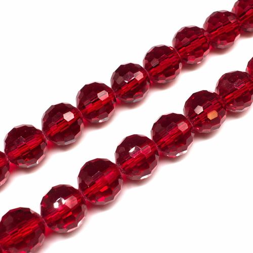 12mm crystal beads red, pack of 25 — faceted for jewelry making and beadwork