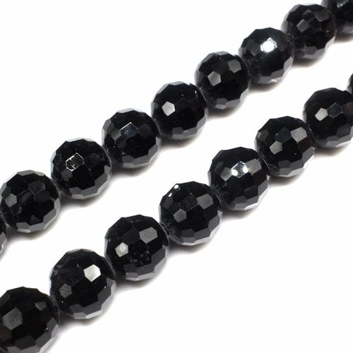 12mm crystal beads jet black, pack of 25 — faceted for jewelry making and beadwork