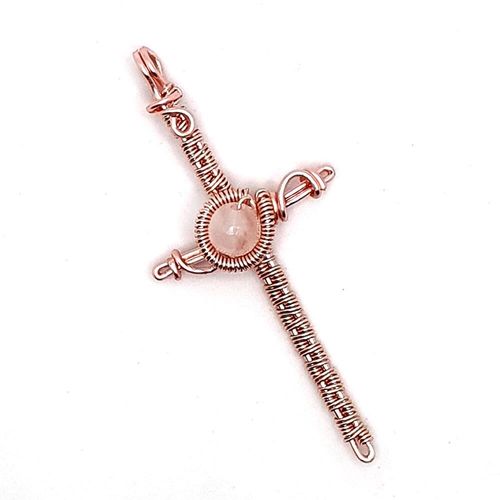 Cross Pendant rose jewelry making kit — DIY set with beads and instructions for creating handmade jewelry