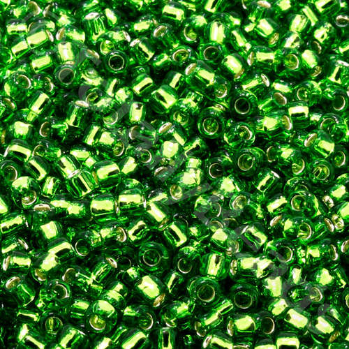 Toho Size 8 Seed Beads 10g - Silver Lined Peridot