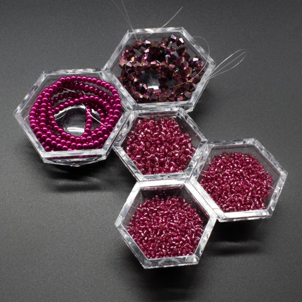 Yasmin Bauble Zoom 25/4 magenta jewelry making kit — DIY set with beads and instructions for creating handmade jewelry