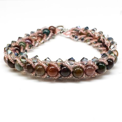 Gemstone Flat Spiral Bracelet Makes 2 indian blood stone bracelet making kit — DIY set with beads and instructions for creating handmade…