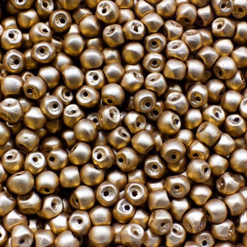 Czech Preciosa Mushroom Bead 4mm 40pcs Gold Mat for jewellery making