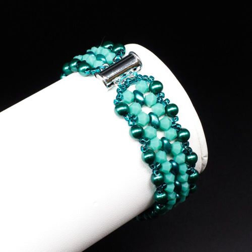 BC 2023 WK 13 : SuperDuo Cross Over Teal Appeal 4mm for jewellery making