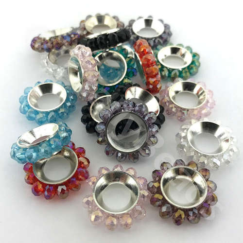 Large Hole Crystal Rondelle Mix 20pcs