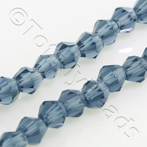 4mm crystal bicone beads sapphire blue — faceted for jewelry making and beadwork