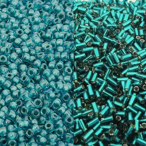 Primrose Bauble Zoom 27/6 teal jewelry making kit — DIY set with beads and instructions for creating handmade jewelry