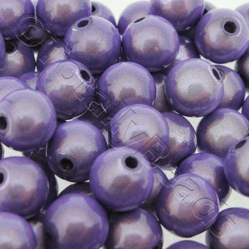 10mm Miracle acrylic round beads 10mm round violet 40pcs — pack of 40, reflective 3D-effect beads ideal for jewelry making, crafts, and d…