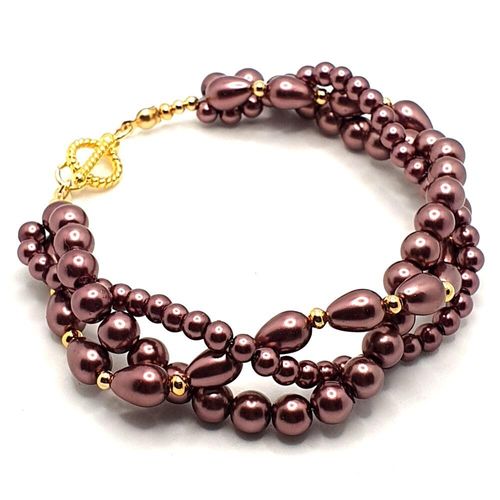 Felicity Twisted Pearl Jewellery mahogany rose jewelry making kit — DIY set with beads and instructions for creating handmade jewelry