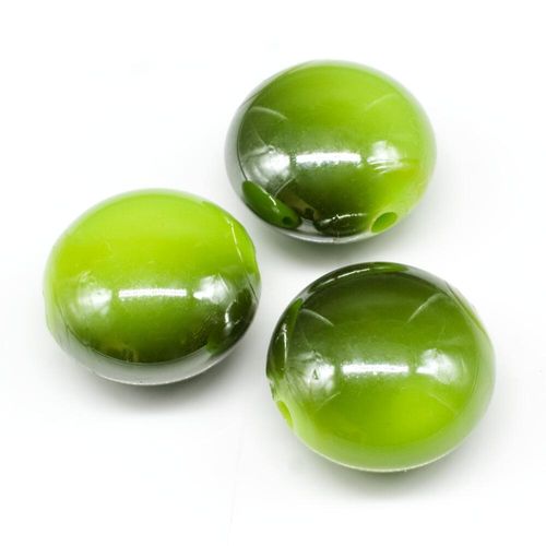 Acrylic Shadow Disc Beads 17mm 10pcs Lime Green for jewellery making