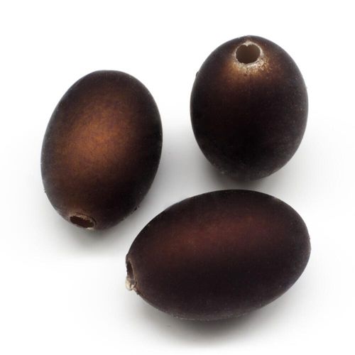 Acrylic Matt Beads Rice 18mm 12pcs Bronze for jewellery making