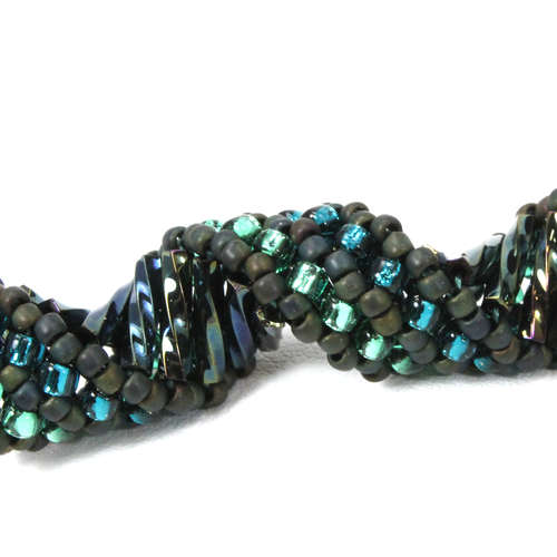 Russian Spiral 3 Bracelet Bead Pack green iris bracelet making kit — DIY set with beads and instructions for creating handmade jewelry